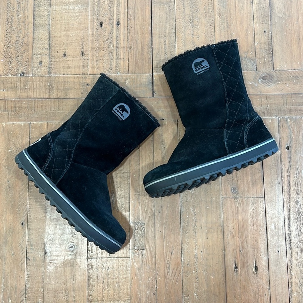 Sorel Glacy black suede winter boots